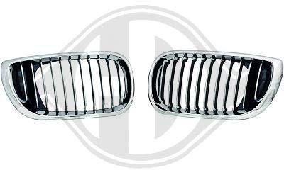 1215140 Schwarz Chrom Kühlergrill Grill Grill für Serie 3 Limousine Typ E46 von 2001 bis 2005