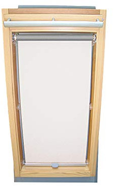 Rollo für VELUX Dachfenster THERMO Alu-Rückseite Dachfensterrollo für TYP VL/VG/VX - 085 Typ I - Baujahr ab April 1983 - Farbe Weiß - mit Haltekrallen