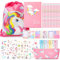 Unicorn Stationery Set with Notebook A5 and Pencil Case, TOYESS Cute Unicorn Gifts Stocking Filler for Girls, Include Drawstring Bag, Stickers, Pencils and Unicorn Pens, Pink (32pcs)
