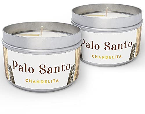 Chandelita Palo Santo Duftkerze für Luftreinigung & Spirituelle Heilung – Duftkerzen aus Sojawachs – Vegane Kerze mit Ätherischen Ölen – Für Meditation, Entspannung & Chakra-Heilung – Candle