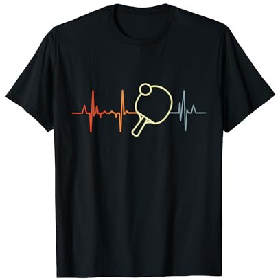 Tischtennis Herzschlag Ping Pong Herzlinie T-Shirt