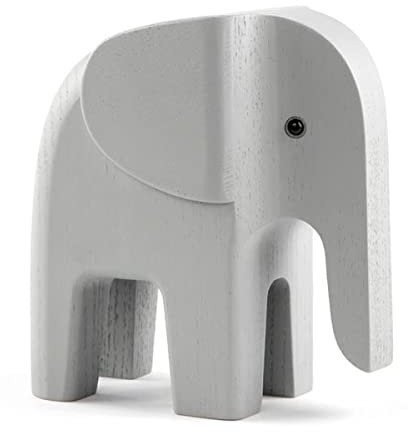 Novoform Design - Dekofigur - Holzfigur - Elefant - Grau - Holz - Streng Limitiert - Maße (LxBxH): 14,5 x 5 x 14,5 cm