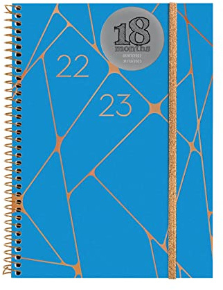 Finocam - Terminplaner 2022 2023 Spiralbindung 18 Monate Wochenansicht Horizontal Juli 2022 bis Dezember 2023 (18 Monate) Geometric International