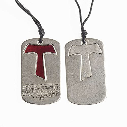 Holyart Anhänger roten Tau Kreuz Vater Unser mit Band