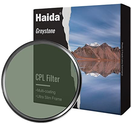 Haida Greystone CPL Filter, optisches Glas, mehrfache Beschichtung, Nanobeschichtung, wasserdicht, kratzfest, SLR-Kameraobjektiv, runder Polarisationsfilter (43 mm)