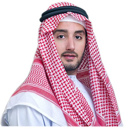 YJZQ Arabisches Shemagh-Kopftuch für Herren, mit schwarzem Stirnband, muslimische Kopfbedeckung, Kopftuch, Keffiyeh, Nahöstlicher, arabischer Schal, Turban, Kopfschmuck, rose, Einheitsgröße