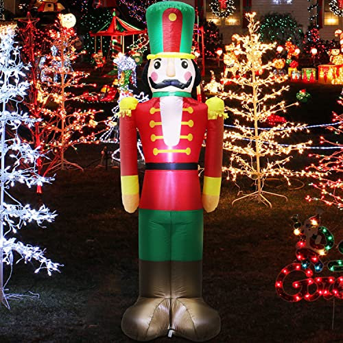Kurala 7 FT Christmas Inflatable Nutcracker Soldier Blow up with Build-in LED Lights, Cute Xmas Gift Box for Indoor, Outdoor, Party, Yard, Garden, Lawn Blow Up Holiday Decoration