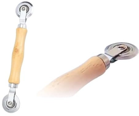Werkzeug Einzieher Einroller Rolling Tool für Gummischnur mit Holzgriff und Stahlrädern für Rolling Fenster Tür-Bildschirme