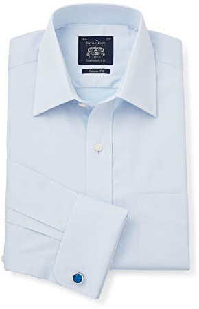 Men's Classic Fit 100% Cotton Twill Single Cuff Formal Shirt | Luxury, Premium Quality, Long Sleeve, Dress Shirt, Formalwear