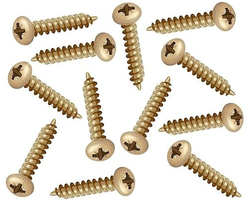 TERF® 4.0mm X 40mm (No. 8 X 1.574) Pozi Drive Pan Head Steel Screws 4.0mm X 40mm Zinc Yellow Self Drilling Self Tapping Wood Screw Chipboard and Multi Purpose Screw - Pack of 100