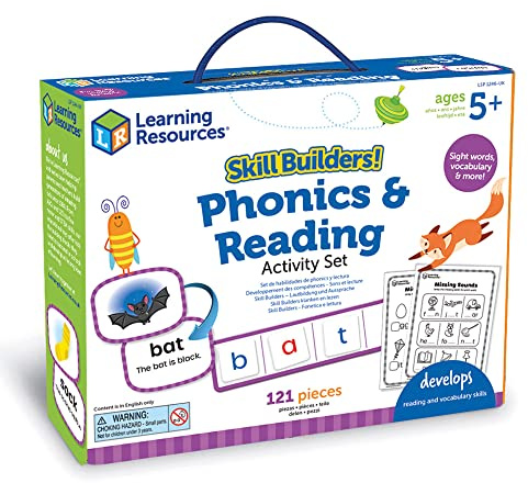 Learning Resources Skill Builders! Aktivitätsset Lautbildung und Lesen, mit Aktivitäten zum Aufbau von Lese- und Wortschatzkenntnissen, Buchstaben, Laute, Sichtwörter, Lesen für Kinder ab 5 Jahren