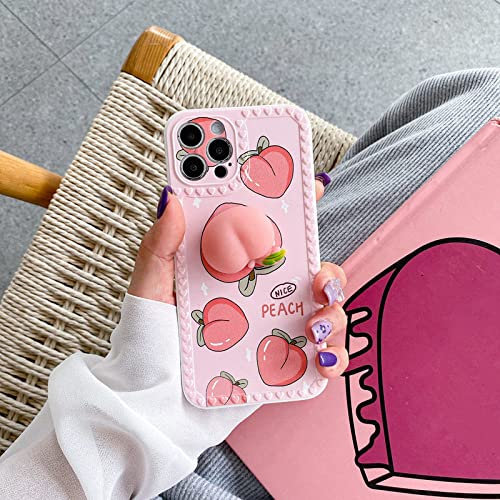 HETAN Antistress Squeeze Butt Cartoon Handyhülle für iPhone 11 12 13 Pro Max 7 8 Plus XR X XS Pfirsich niedlich stoßfest Soft Case Cover, mehrere Pfirsiche, für iPhone 8