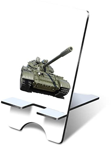 Destination Vinyl Ltd 1 x 3mm MDF Mobile Phone Stand - Army Tank Battle Armed Forces Wooden Stand Holder for Mobile Phone, Smartphone #21147