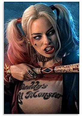 AIPHE Kunstwerk Malerei Leinwanddrucke Film Harley Quinn Bilderdruck Moderne Familie Schlafzimmer Dekor Poster 60x90cm Kein Rahmen