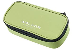 Walker 49113-361 - Schlamperbox Lime, Federmappe mit geräumigem Hauptfach, doppelseitiger Trennwand mit 20 Stiftfächern, Zippfach und robustem Reißverschluss