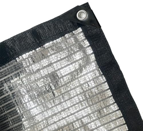 BeGrit Red de Sombra de Aluminio 75% Tela Aluminio para Sombra Coche Malla Sombra con Ojales Tela Cobertura Reflectante Aluminio Tela Reflejante Sol para Perros Jardín Patio balcón Campame 2x2m