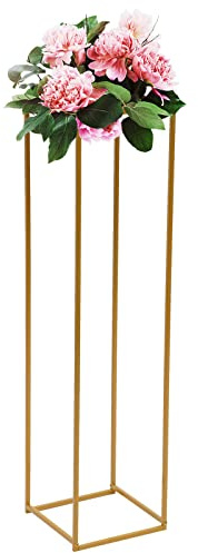 FUROMG Gold Blumenständer Metall Boden Vase Säule Hochzeit Pflanzregal Blumenhocker,BlumenstäNder Neu Plant Stand Gold SäUle Halter Blumenregal Plant Stand 1M