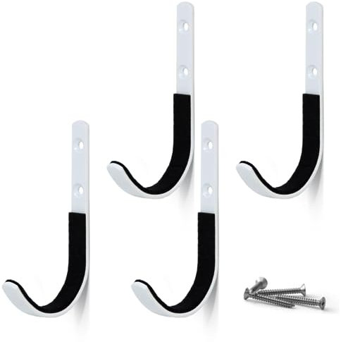 MENG ZHI AO 4 Stück Regal für Waffen und Schüssel Haken Befestigung der Wand für alle Gewehre und Gewehre (White)