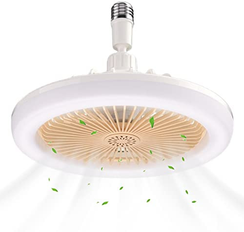 Eteslot Ventilator E27, Ventilator Für Lampenfassung, Glühbirne Mit Ventilator, Deckenventilator E27 Deckenventilator Mit Beleuchtung Leise, Ceiling Fans with LED Lights