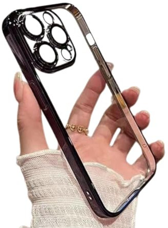 GNHG Custodia Antiurto per iPhone 15 PRO Cover iPhone 15 PRO in Vetro temperato con Protezione per Schermo in Vetro temperato + Protezione per Fotocamera Posteriore Resistente-Viola