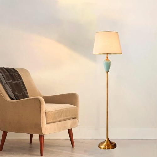 Mengjay Wohnzimmer Stehleuchte: Standleuchte Stoff Design Modern Deko E27 Fassung Leselampe Max. 60W Wohnzimmerlampe mit Fußschalter Bettlampe 158cm Ohne Leuchtmittel (Stehlampe)