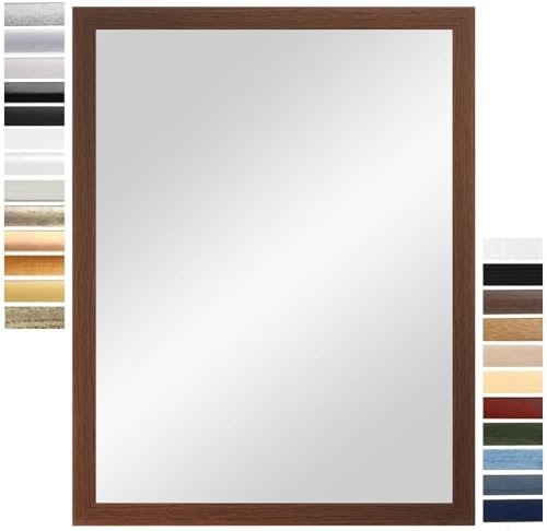 PrimeLuxe Wandspiegel 40 x 60 cm (Außenmaß) in Wenge Braun | Farbe und Größe wählbar | Ganzkörperspiegel | Bad & Flur Spiegel | mit Holz Rahmen | Made IN Germany