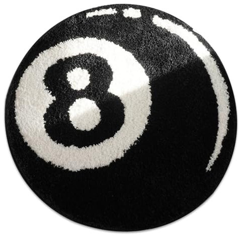 Pineeseatile 8 Ball Teppich 32 '' rund 8ball Teppich weich und abosorbent acht Ballteppich Nicht -Schlupf -Fläche Teppich Teppich Teppich für Schlafzimmer, kühle Teppich