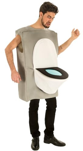 Toiletten Kostüm Verrücktes WC für Erwachsene Onesize JGA Spaßkostüm Fasching Karneval