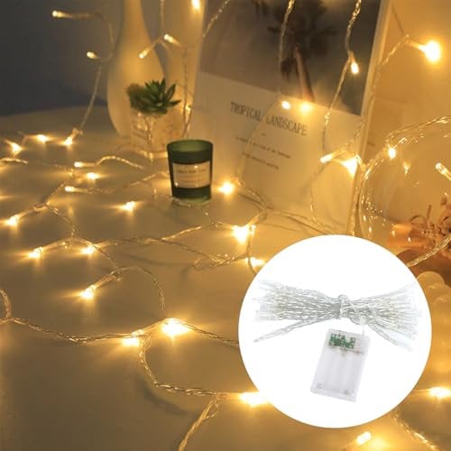 Battery Fairy Lights Outdoor/Indoor, (10M/33ft) 100 LED Fairy Lights Sparkling Firefly Lights, Warm White Battery String Lights for Tent, Garden, Christmas Tree, Wedding, Party