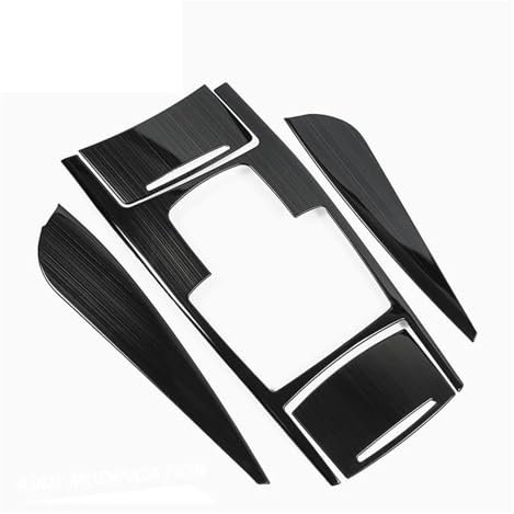 Auto Getriebe Rahmen Dekoration Abdeckung Start-Taste Aufkleber Wasser Tasse Panel Trim Für A6 C5 C6 2005-2011 LHD(Schwarz)