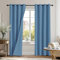 Deconovo 100% Blackout Curtains Double-sided Microfiber Fabric Eyelet Thermal Insulated Noise Reducing Curtains for Living Room Blue W46 x L72 inch, 2 Panels
