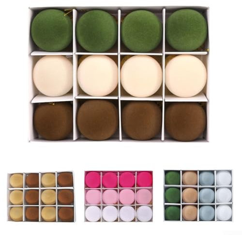 Gdfnmogo Bunte Samt-Kugeln, Weihnachtsbaumkugeln, zum Aufhängen, Samt-Weihnachtsbaumschmuck für Zuhause, Party, Weihnachten, Hochzeitsdekoration, 12 Stück