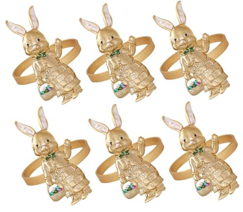 SHOWERORO 6stücke Osterhasen Serviettenringe Niedliche Dekorative Serviettenhalter Für Tischdekoration Für Ostern Thanksgiving Und Frühlingsfeiern Und Stilvolles Design