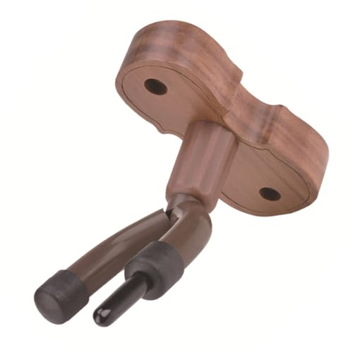 SHOWERORO Violen Wandhalter Geigenhalter aus Schwarzem Walnussholz Kompakter Musikinstrumenten Haken mit Kratzschutz Wandmontierter Aufbewahrungsbügel für Violine Bratsche Erhu