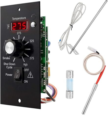 Carkio Digital Thermostat Controller Kit Replacement BAC236 Control Panel Fit for Traeger Wood Pellet Smoker with 7 RTD Temperature Probe Sensor BAC194 Grill Accessories, with Hot Rod Ignitor
