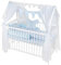 Babyhafen Royal Hausbett 120×60 cm aus Massivholz – Kinderbett mit Matratze & 8-teiligem Bettset in Blau, höhenverstellbar, inklusive Lattenrost & Himmel, ohne Lichterkette