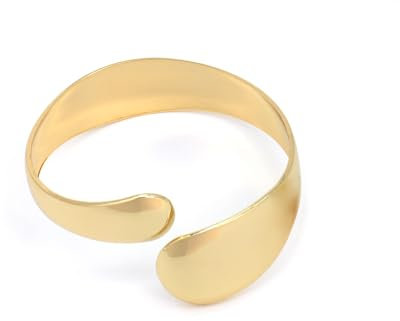 Uwiyo Gold Offener Armreif Große GoldarmbäNder Breiter Damen Armspange Manschette Armreif Gold Open Front Armband Innendurchmesser 60 mm (Gold#14)