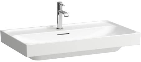 LAUFEN Meda Waschtisch, unterbaufähig, 800x460mm, 3 Hahnlöcher, mit Überlauf, H8101174001081, Farbe: Weiß