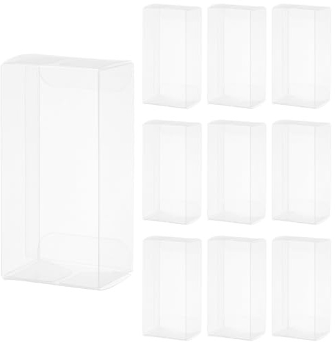 QUARKZMAN 10 Stück Transparente Geschenkbox, 40x30x82mm Kunststoff Geschenkverpackung für Süßigkeiten, Kekse,Schmuck Speicher, Hochzeit, Valentinstag, Party, Verpackung
