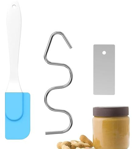 Batteur à beurre de noix, outil de mixeur à beurre de noix, outil en acier inoxydable pour beurre de noix, ustensiles de cuisine multi-usages avec spatule, ustensiles de cuisine