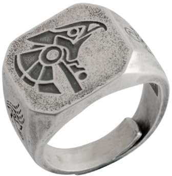 Auriselle Herrenring Einstellbar Auge des Horus Totem Vintage Viking Retro Offener Ring Daumenring Gothic Schmuck Geschenke für Männer Jungen Vater