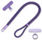 MORSUNBELA Lanière de téléphone portable, cordon de cou, lanière de téléphone portable, sangle de cordon de serrage réglable pour téléphone portable, B-violet.