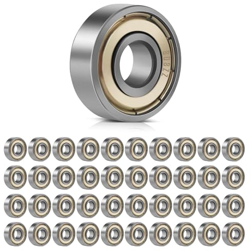 yolzhxe 40 Stück Kugellager, 608 ZZ Skateboard-Kugellager, 8mm x 22mm x 7mm, Metall Double Shielded Miniatur Rillenkugellager, für Skateboards, Roller, Inline Skates
