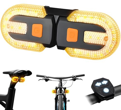 Luz Trasera Bicicleta Potente LED con Intermitentes y Mando – Luz Bicicleta Trasera Recargable USB, IPX4 Impermeable – Luces para Bicicletas, Luz Trasera Bicicleta Seguridad