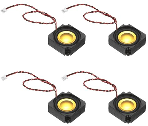 PATIKIL 3 Watt 4 Ohm Mini Speaker, 2PCS Full-Range Mobile Portable Advertising Machine Micro Loudspeaker Connector for Small Electronic Project, Black Gold