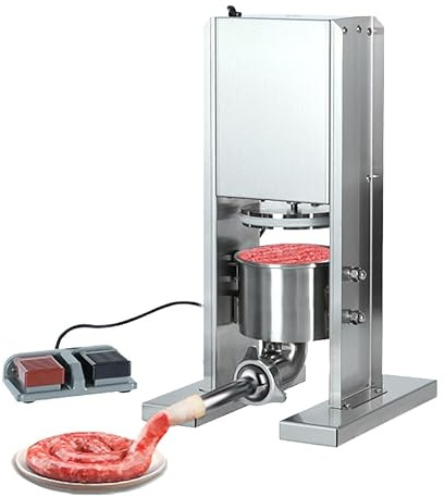 vanenferse Insaccatrice Elettrica per Salsicce, Insaccatrice per Salumi, Verticale Macchina Riempitrice in Acciaio Inossidabile, con 3 Tubi di Riempimento, Secchio Rimovibile, capacità 2L