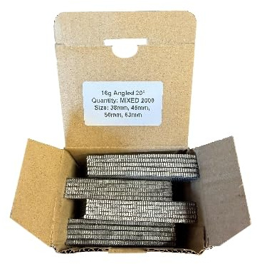 Brad Nails 16 Gauge Angled 2nd Fix Mixed Pack 2000 x 38mm 45mm 50mm 63mm