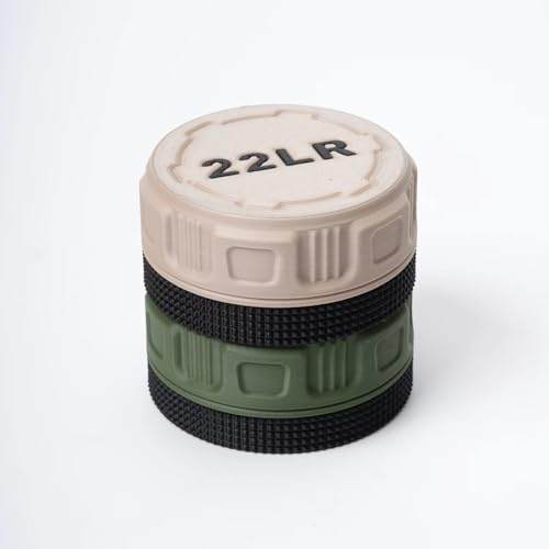 Mini .22LR Ammunition Storage Box Pocket Size Ammo Holder Fits 50+ Rounds Secure Screw Lid Durable Case For Small Caliber Rounds Stackable Organizer (2-Stack)