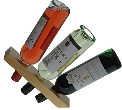 RTA Porte-bouteille de vin flottant en bois (3 bouteilles)
