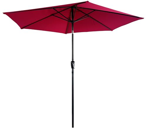 Parasol Droit HAPUNA Rond 2,70m de diamètre Fuchsia avec manivelle. Parasol Droit inclinable.